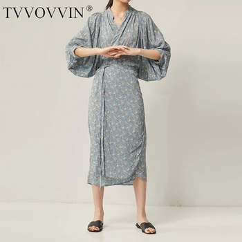 

Europe Bandage Women Dress Fashion 2020 Spring Elegant Goddess Fan Casual Style Loose Elegant Style Minority Dress MALX