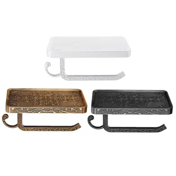 

Wall Mounted Toilet Roll Tissue Holder Stand Phone Shelf Bathroom Paper Holder 23GB