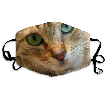 

Mouth Mask Cat Head Print Masks - Breathable Adjustable Windproof Mouth-Muffle, Camping Running for Women and Men