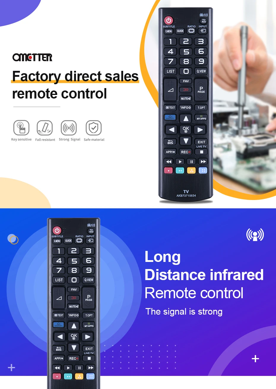 for LG LCD TV remote control AKB73715634 AKB75095307 AKB75095308 AKB75095330 AKB75375604 AKB73715682 AKB75055702 AKB74475411
