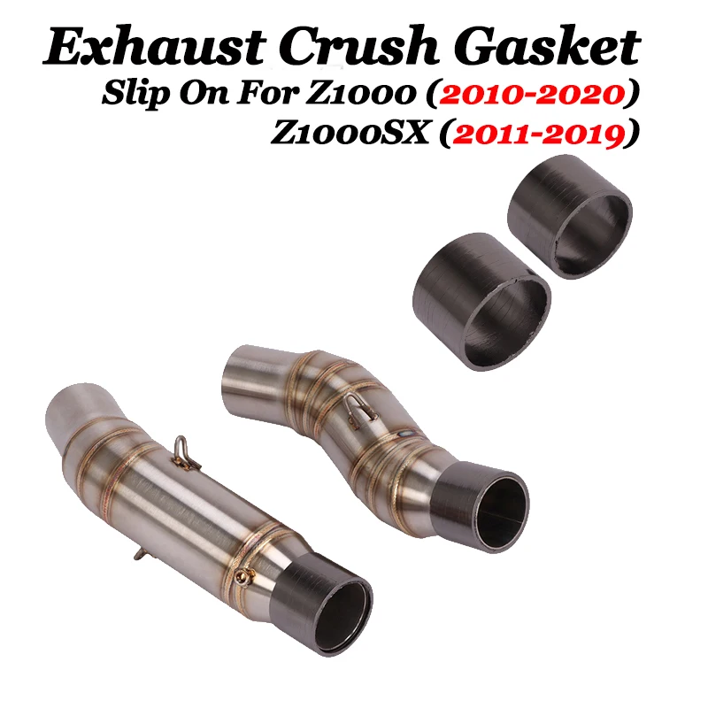 2pcs Motorcycle Exhaust Pipe Escape Crush Gasket For Kawasaki Z1000 Z1000SX 2010 2020 Modified