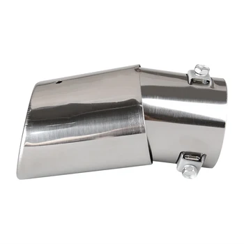 

Universal Car Exhaust Muffler Stainless Steel Chrome Curved Tail Tip Pipe 14.2cm