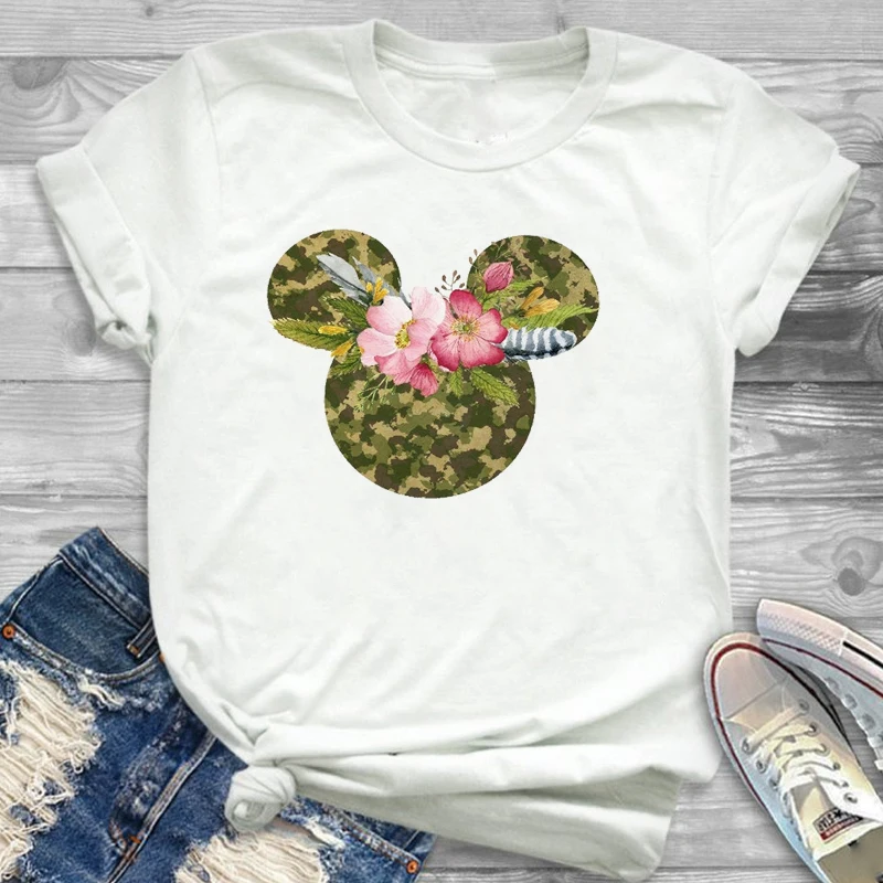 Женская модная футболка с графическим цветком, женские футболки с милыми ушками, женские футболки tumblr, хипстерская одежда, женская футболка, футболки с принтом - Color: bvr9607