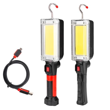 

1000LM COB LED Flashlight 2x 18650 USB Rechargeable Work Light Inspection Lamp,2 Modes Hunting Torch Spotlight Camping Tent Lant