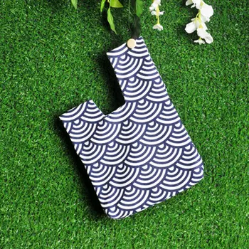 

Women Tote Mini Portable Daily With Handle Wrist Bag Cotton Linen Delicate Fashion Lunch Pouch Japanese Style Small Stripe