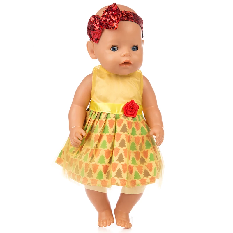 Beautiful-dress-hairbrand-Wear-for-43cm-17inch-Baby-Doll-Dress-Children-best-Birthday-Gift-only-sell (1)