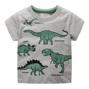 

Toddler Cotton O-Neck Outfits Casual Soft Clothes Baby Boys Girls Cartoon Dinosaur Print T-Shirt Tops Short Sleeve Blouse NEW