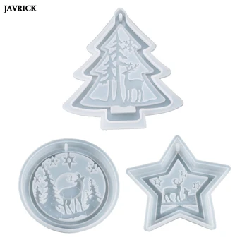 

DIY Christmas Listed Pendant Epoxy Resin Molds Xmas Tree Dree Casting Silicone Mould Handmade Crafts Jewelry Making Tools