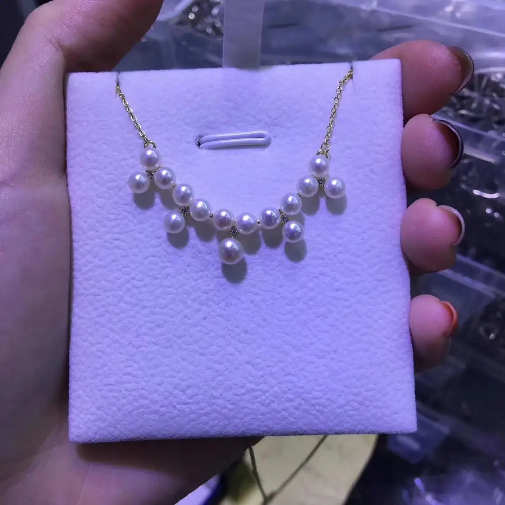 YIKALAISI, 925 пробы, Серебряное ювелирное изделие, жемчужное ожерелье,, ювелирное изделие из натурального жемчуга, 4-5 мм, жемчужное ожерелье для женщин