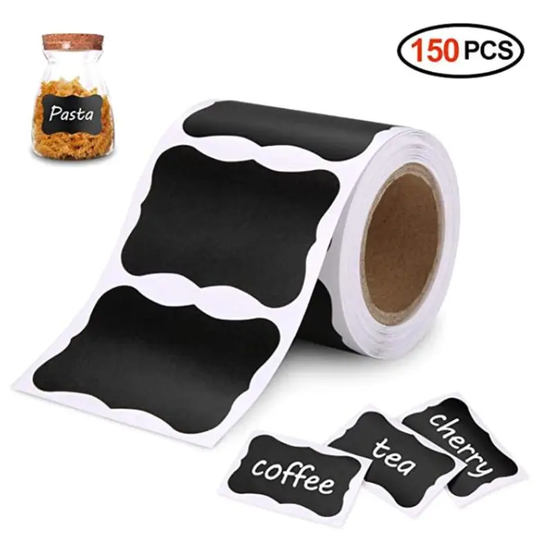 150pcs/roll Blank Chalkboard Labels Removable Sticker Kitchen Canning Mason Spice Jars Gift Packaging