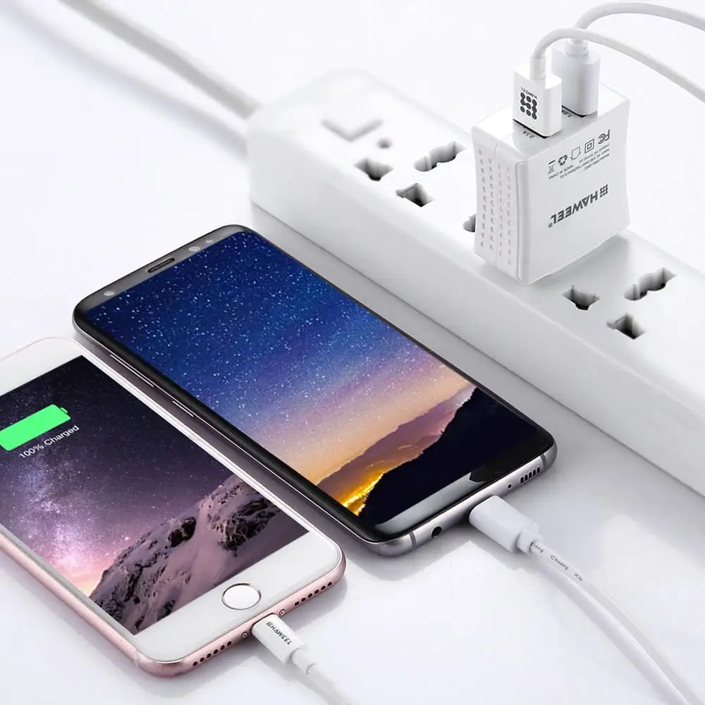 Новый адаптер зарядного устройства с 2 usb портами для iPhone samsung Xiaomi Android телефонов