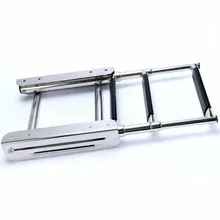 

3-Step Under Platform Boarding Stainless Steel Telescoping Ladder Rod Holders Boat