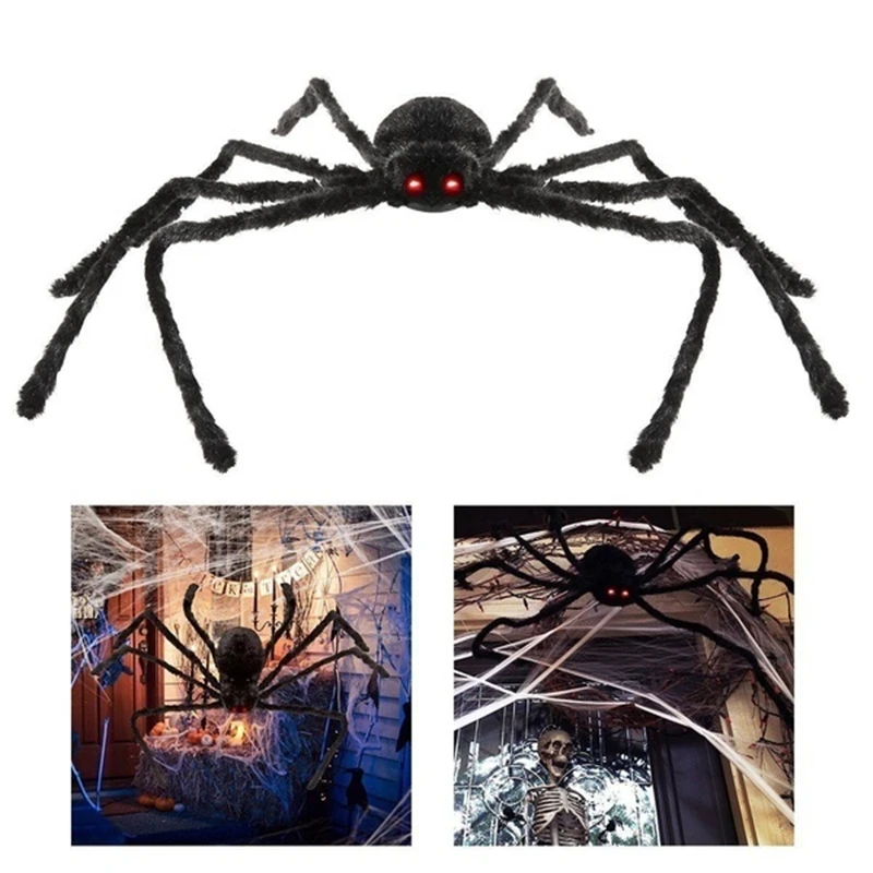 Black Spider Halloween Decoration Haunted House Prop Indoor Outdoor CA ILO 