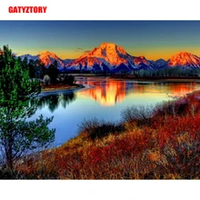 GATYZTORY 5D алмазная живопись Полная площадь DIY домашний декор мозаичные Стразы Картина на холсте с логотипом на стену