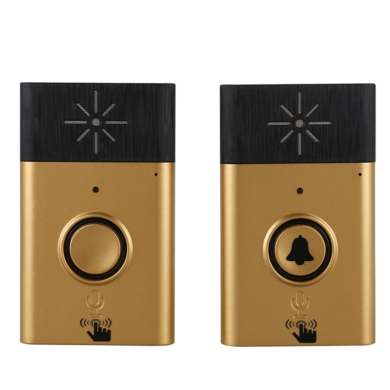 

Wireless Doorbell With Speaker Voice Intercom 300M Distance Golden