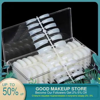

500pcs/Bag French Nail Art Tips Transparent/Natural/White False Nails Art Tips Flat Shape Half Cover Manicure Fake Nail Tips