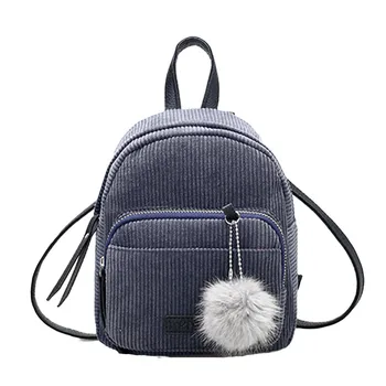 

38# Women Backpack School Bags For Teenage Girls Women Leather Backpacks Schoolbags Travel Shoulder Bagpack Rucksack Fur Ball