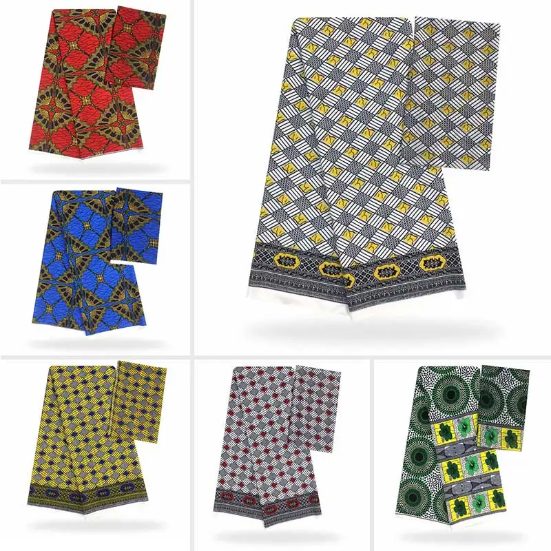 Анкара ткань Африканская шифоновая ткань восковая печать, дизайн африканская фабрика лидер продаж африканская шелковая атласная восковая ткань для платья YB03