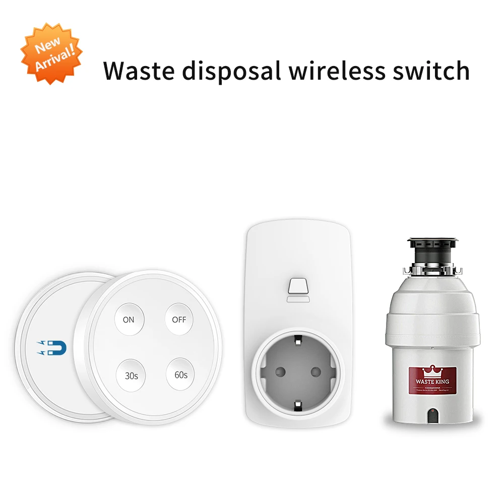 light switch brass Garbage Disposers Food Waste Grinder Wireless Switch  Remote Control with Timer EU Korea Plug 16A No Pipe Replace Air Switch modern light switches Wall Switches