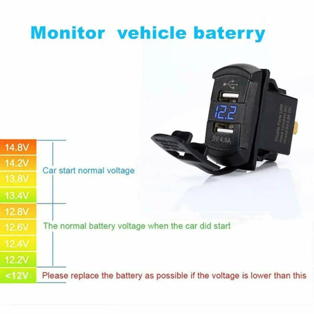 Автомобильный переключатель Панель лодка морской синий 12 V/24 V с для быстрой зарядки с usb-портом, Зарядное устройство Водонепроницаемый двойные фары
