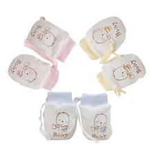 Детские перчатки, 1 пара, милые, ручная работа, для детей, для младенцев, против царапин, варежки, мягкие, для новорожденных, варежки на веревке, Rekawiczki Dzieciece