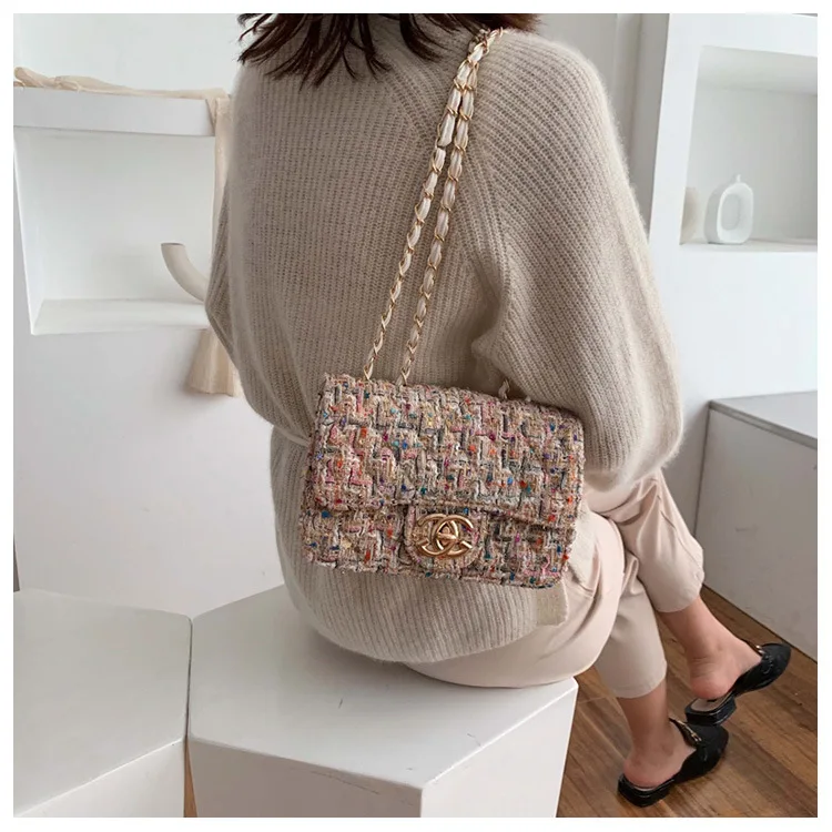 Шерстяная сумка женская сумка новая тенденция популярный корейский роскошные модные брендовые дизайнерские модные через плечо на цепочке сумка через плечо