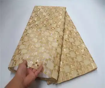 

Gold Organza Lace African Lace Fabric with sequins High Quality Sequence Lace French Net Lace For Party PSA892-1