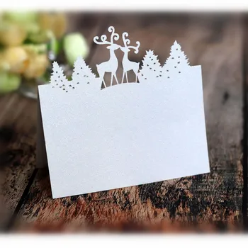 

100pc Invitation Cards Christmas Tree Deer Seat Card Hollow Laser Butterfly Card Wedding Decora Laser Cut Wedding Invitations 6Z
