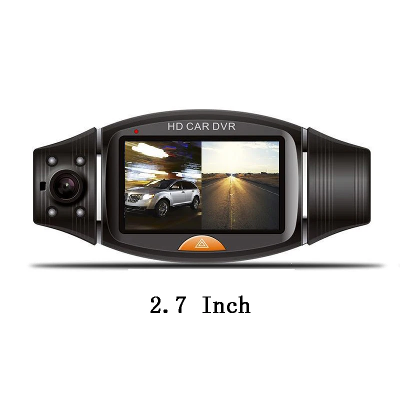 TOSPRA 2,7 дюймов Автомобильная камера Full HD 1080P двойной объектив экран 140 широкоугольный Встроенный gps рекордер DVR камера видео рекордер Dash Cam