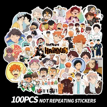 

100pcs/Pack Anime Haikyuu Stickers Waterproof PVC Skateboard Laptop Guitar Luggage Vsco Cool Graffiti Sticker Kids Toys