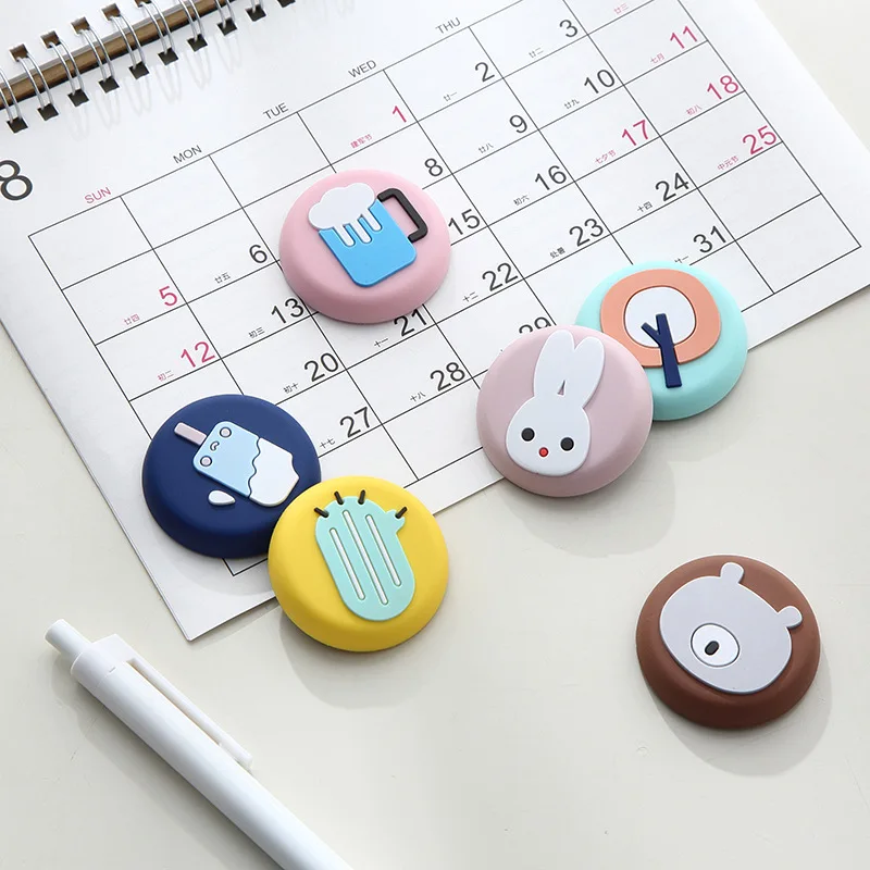 

Cartoon Refrigerator Stickers Refrigerator Message Magnet Round Cute 3d Magnet Fridge Souvenir Home Christmas Decorative