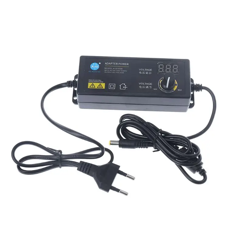 Прямая поставка Регулируемый адаптер питания с экраном дисплея AC100V-240V в DC3.8V-37V штепсельной вилки европейского стандарта