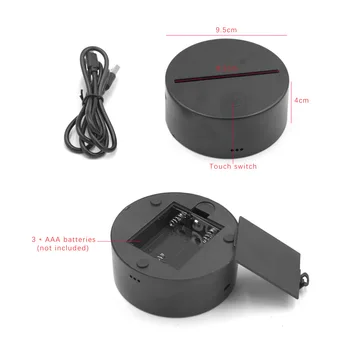 

SOLOLANDOR LED Lamp Bases for 3D Illusion Night Light 7 Colors Touch Switch Replacement Base for 3D Table Desk Lamps
