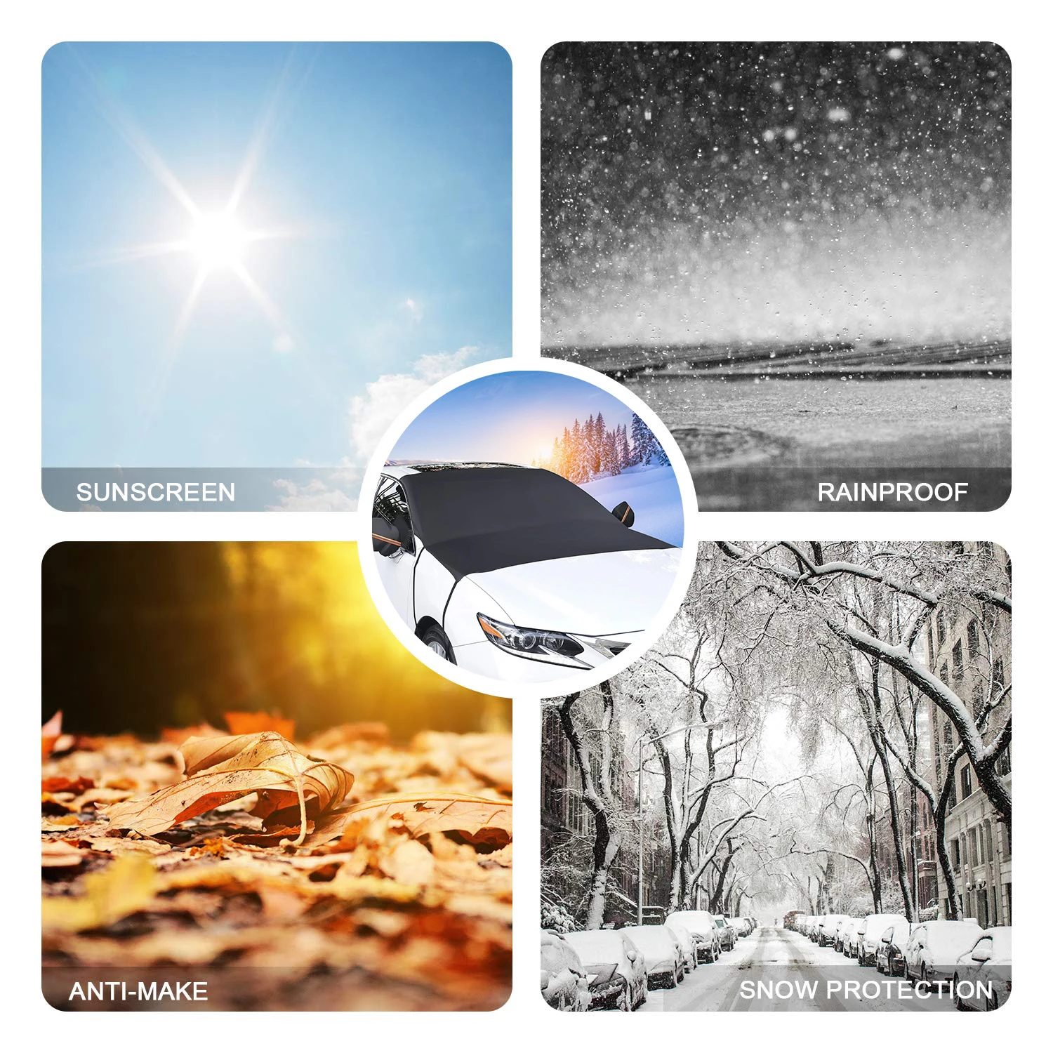 Car Front Windscreen Windshield Cover Sun Shade Winter Snow Ice Shield Cover  Rain Dust Universal Frost Guard Car Sun Protector