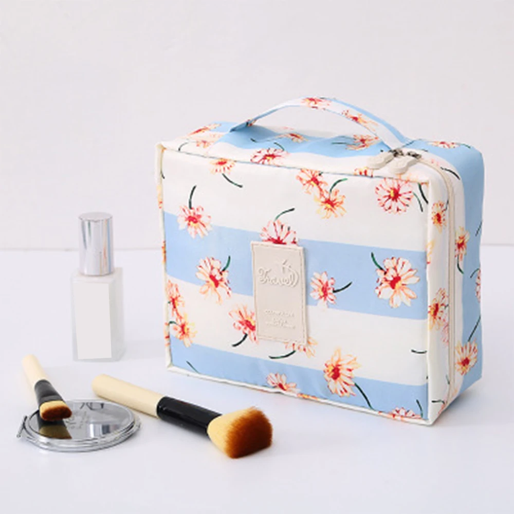 Модный мини-кошелек для туалетных принадлежностей, милая косметичка с цветочным рисунком, дорожная сумка-Органайзер, портативная Красота сумка для макияжа