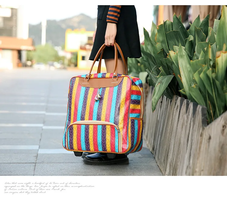 Модная Женская дорожная деловая сумка на колесиках, сумки на колесиках, большая вместительность, багаж на колесиках, ретро чемодан для девушек, сумка