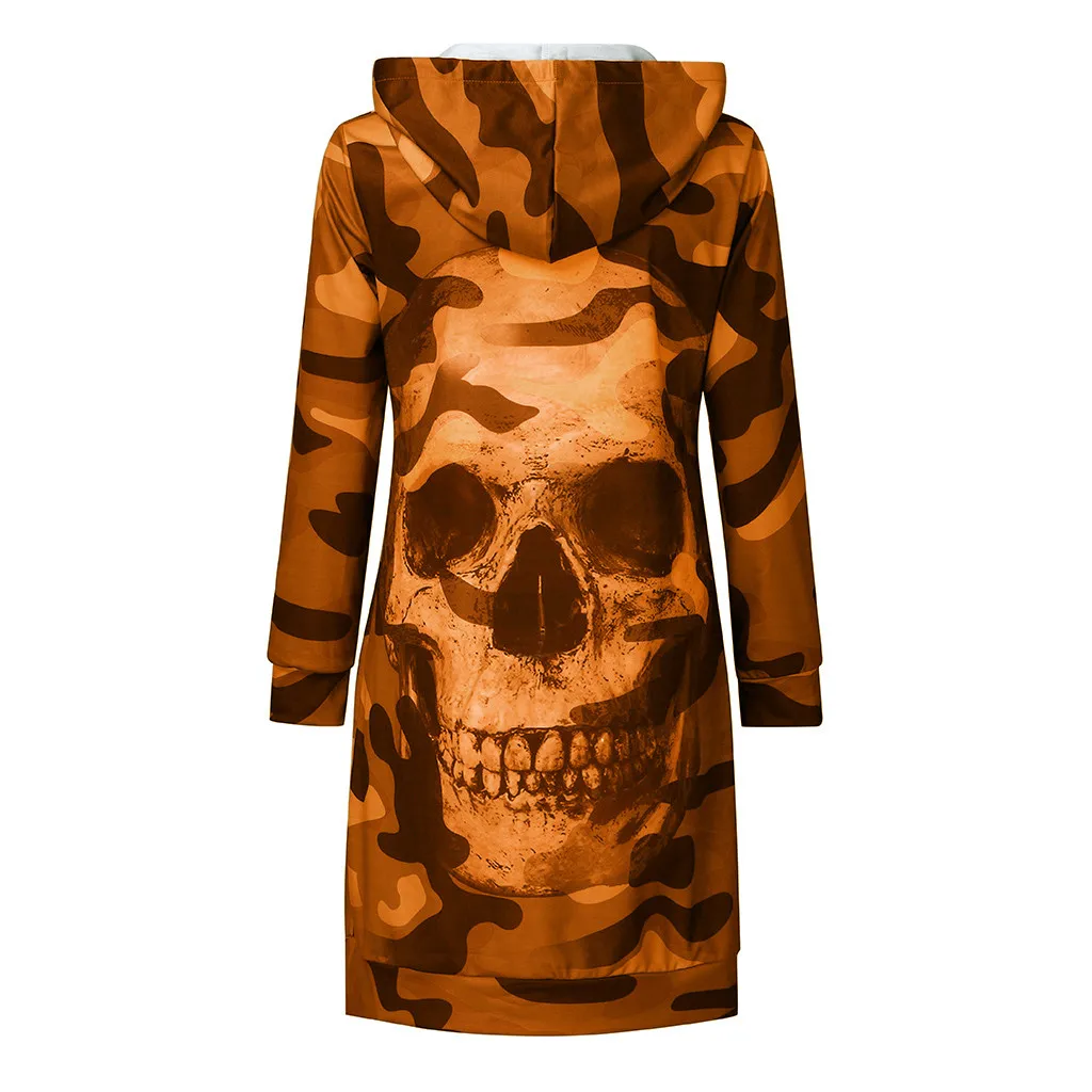 Camouflage Skull Long Sleeve Hoodie 18