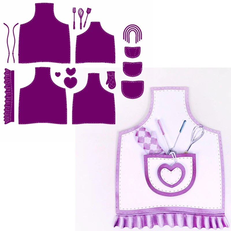 

Apron Slice Kitchenware Metal Cutting Dies Cook Tools Die Cuts For Scrapbooking Card Making DIY Decoration New 2019 Crafts Card