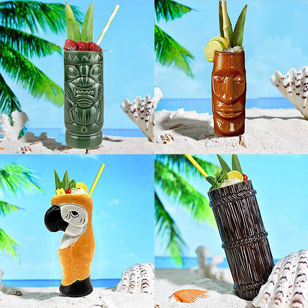 Tiki Cup коктейльный набор из 4 керамических Гавайских вечерние коктейльные чашки
