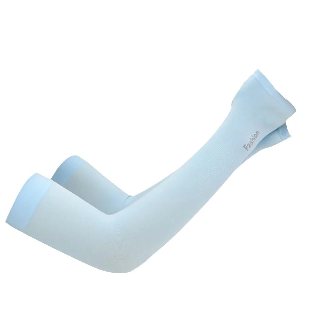 2 шт. спортивные шелковые рукава с защитой от ультрафиолетовых лучей летние мужские и женские перчатки для езды на открытом воздухе Защитные противоскользящие солнцезащитные манжеты новинка A30729 - Цвет: BU