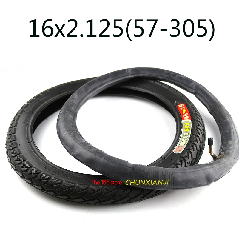 Good Quality Electric Bicycle Tires 16x2.125 Inch Electric Bicycle Tire Bike Tyre Inner Tube Size 16*2.125 with A Bent Angle