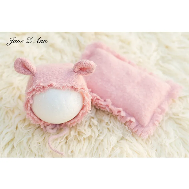Jane Z Ann новорожденный реквизит для фотосессии детская разноцветная подушка+ шапка медведя аксессуары для студийной съемки - Цвет: Lotus color