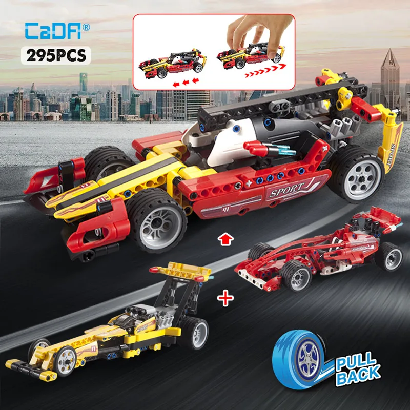 

cada Technic speed Champion Formula racing Catapult Pull Back car building blocks city Technology series toys for kids