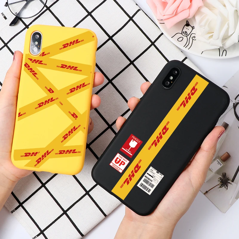 Роскошный DHL тренд полоса этикетка желтый чехол для телефона iphone 11 X XS Pro Max XR TPU