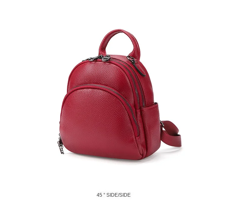 2022 Small Backpack Women 100% Real Leather Shoulder Bag MultiFunction Mini Backpacks Female School Bagpack Bag for Teenage Gril