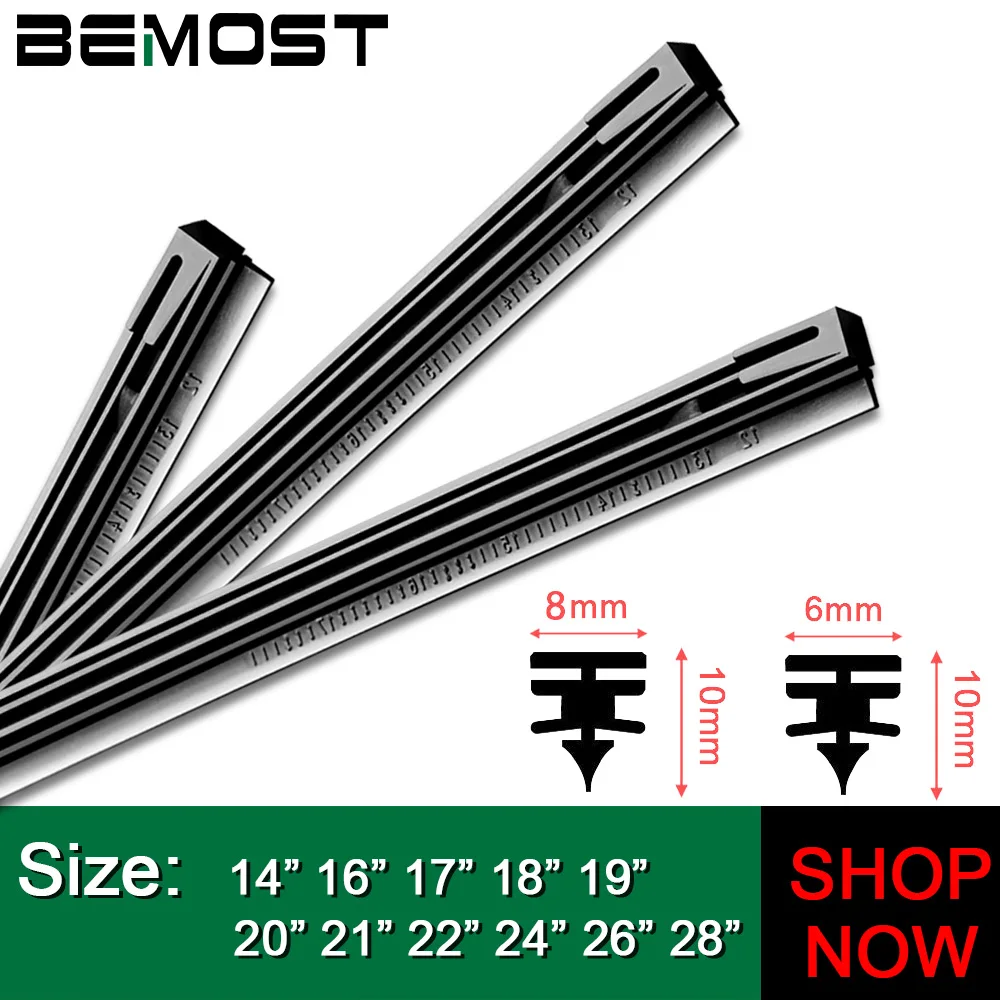 Car Wiper blade Insert Natural Rubber Strip Windshield strips (Refill