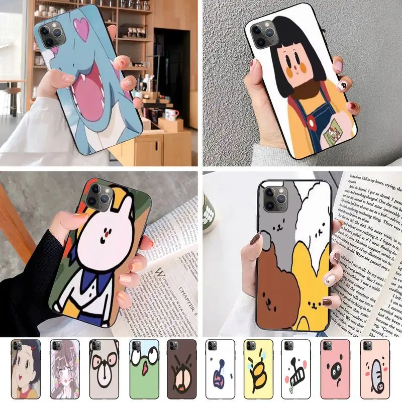 Animal Cartoon People Black Phone Case Hull For IphoneX XS 11 11Pro 5 5s SE 6 6s Plus 7 8 2020 | Мобильные телефоны и