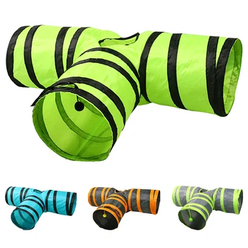 

3 Holes Cat Tunnel Toys Indoor Outdoor Pet Interactive Training Playing Tube Toy for Cats Interactive Stick Cat Suppliess