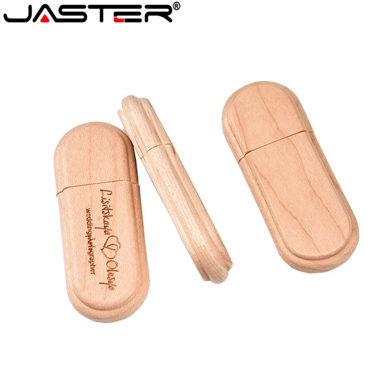 JASTER free personalized customization laser engraving wooden+Box pendrive 4GB 16GB 32GB 64GB USB Flash Drive photography gift | Компьютеры