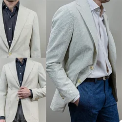Spring Summer Men Suit Blazer Single Breasted Male Daily Smart Casual Business Jacket 1Piece Male Jacket Outfit Custom Made